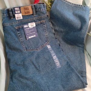 44 X 32 FULL BLUE RELAXED FIT 5 POCKET STRAIGHT LEG COTTON FABRIC NEW WITH TAGS!